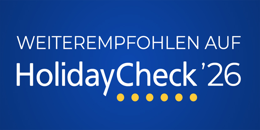 Recommend on HolidayCheck 2026 Recommend on HolidayCheck 2026
